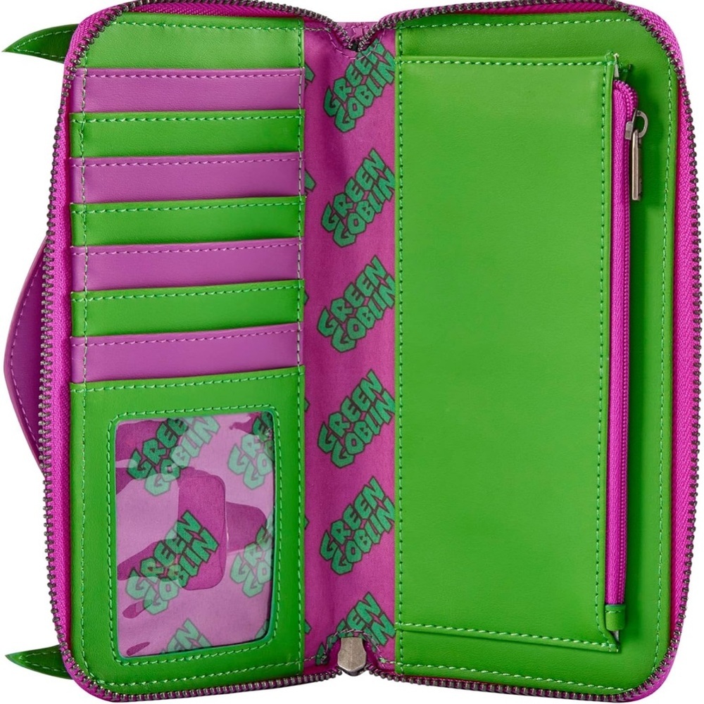 NWT Set Loungefly Marvel: Green Goblin Cosplay Mini Backpack and Wallet - Picture 6 of 8